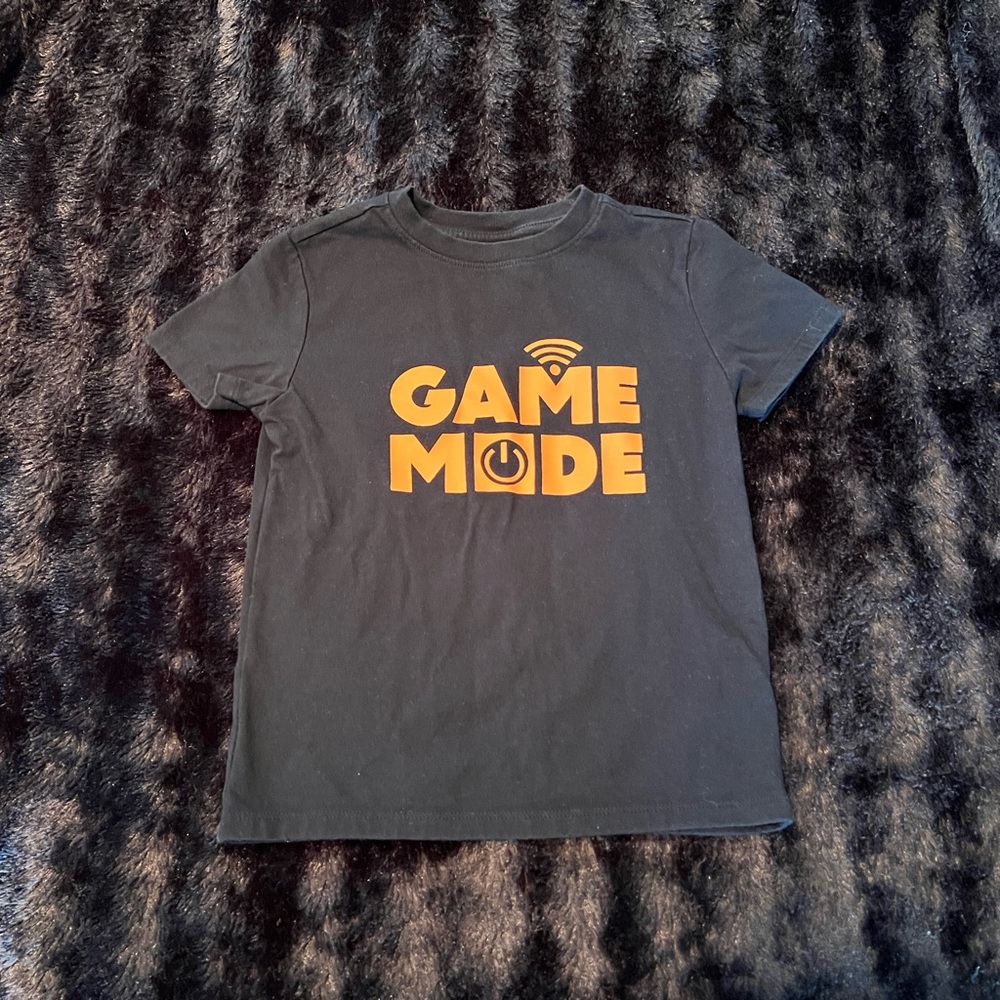 Boy’s Black shirt with “Game Mode” graphic
